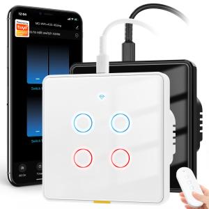 Quality Tuya WiFi switch Type c Timing Voice App Google Home Smart Home EU Light Touch Wall WIFI RF433 110-240v Alexa Switch for sale