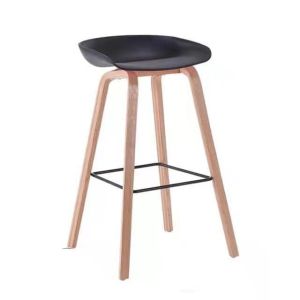 China Polypropylene Tall Bar Stool Chair Wooden Legs 40 Inch on sale