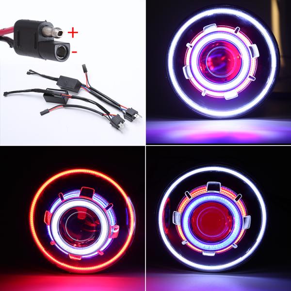 7 Inch Round LED Demon Eye Halo Headlights For Jeep Wrangler