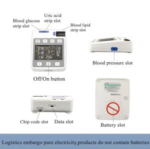 Lysun GULP-101 Multi-Function Analyzer Meter Glucose Cholesterol And Uric Acid Meter