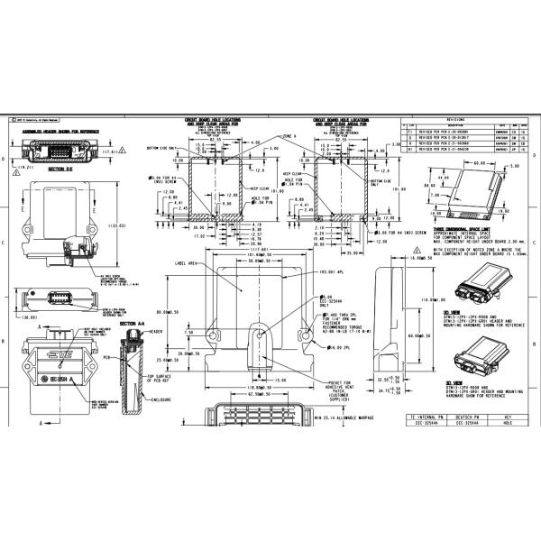 EEC-325X4B Connector Enclosure For DTM Series EEC-3 Match DTM13-12PA-R008