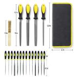 Tooth Pattern Bidentate Pattern 19PCS T12 High Carbon Steel File Set with Carry