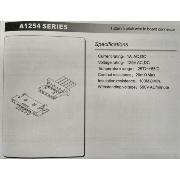 1A AC / DC 90 Degree Wafer Connector With Brass / Gold Flash Pins SMT male connector