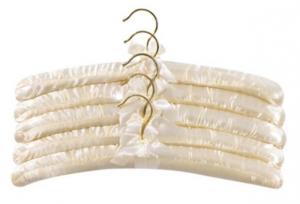 China cotton satin hangers  set of 5  with polybag on sale