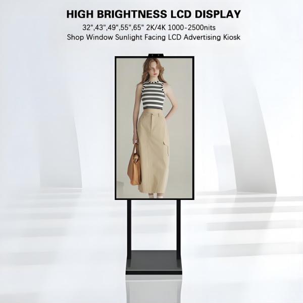 49" 2K 4K 1000-2500nits High Brightness Shop Window LCD Advertising Totem