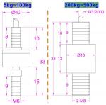 Miniature inline tension compression load cell 500kg 300kg 100kg 50kg 20kg 10kg