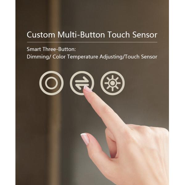 High Output LED Custom Bathroom Mirrors Round LED Backlit Mirror With Defogger