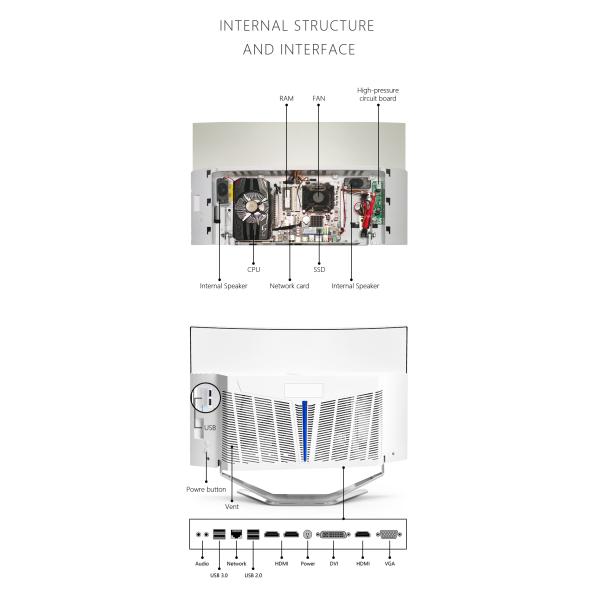 Laptop Computer 27 Inch Core I5 WIN 10 OS All In One Desktop Pc Gamer For Home Office