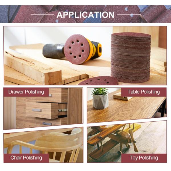 Red Aluminum Oxide Sand Paper 6 Inch Hook And Loop Sanding Disc Abrasive Paper