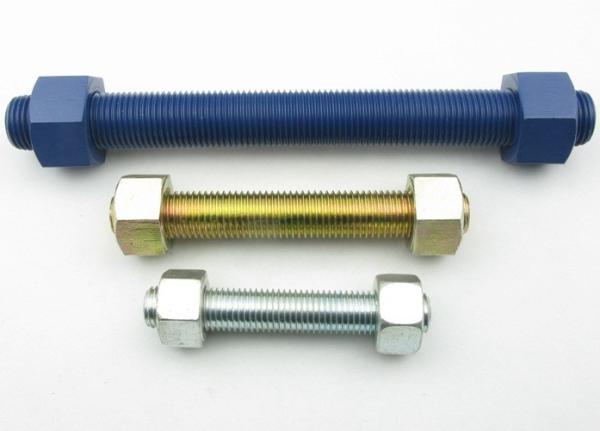 Buy Full Threaded High Strength Double Ended Bolt Customized With 2 Hex Heavy Nuts at wholesale prices