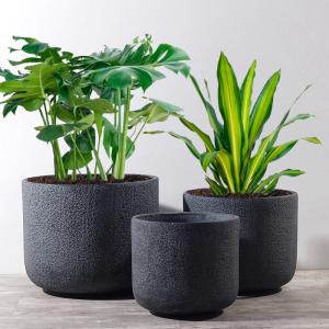 Quality Outdoor Clay Pots Grey Clay Flower Pots Patio Planters MGO Pot Planter Set Large Bowl Planters for sale