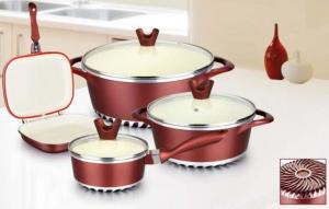 China cookware set with energy-saving bottom nonstick cookware set aluminium cookware set on sale