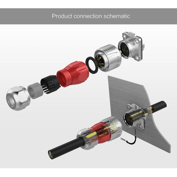 Cnlinko 1 / 4 Bayonet Connect Metal Shell IP68 Waterproof Connector 20A 3 Pin Plug Socket