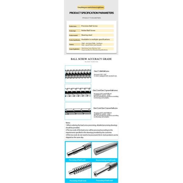 S55C Linear Ball Screw Customized Aerospace Ball Screw High Precision