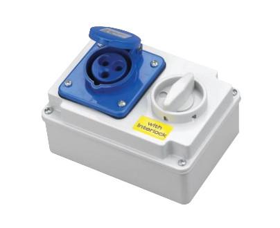 Buy CEE IEC Right Angle Switched Interlock Socket 3 Pin 220V 16A Interlocked Socket at wholesale prices