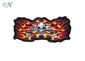 Quality Punisher Skull Irregular Custom Motorcycle Patches With Merrow Edge for sale