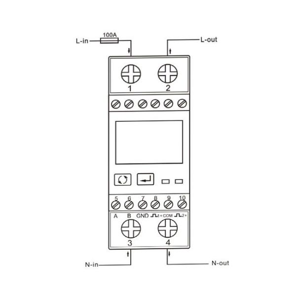 Multifunctional Single Phase Energy Meter SDM230-Modbus 100A With RS485 Port