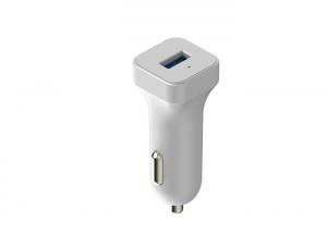 China Single Port White USB Car Charger Adapter With Micro USB 5V 2.4A on sale