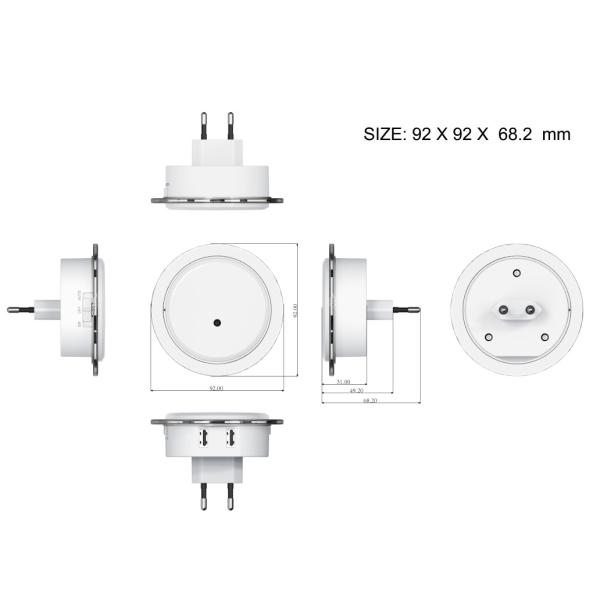 4100K 20lm Plug In Motion Activated Light / Wall Outlet Motion Sensor Light