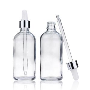 Quality Customized 100ml Essential Oil Bottle 3.4 Oz Clear Glass Dropper Bottles for sale