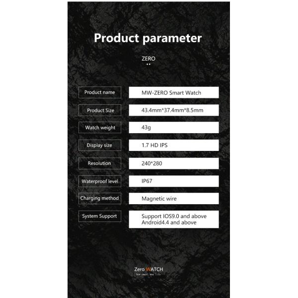 1.7Inch Touch Screen IP68 Waterproof Smartwatch Fitness Tracker Qianrun