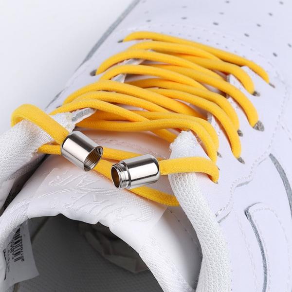 Creative Shoelace Round Double Porous No-Tie Lace Elastic Silicone Shoelace For Child Adult