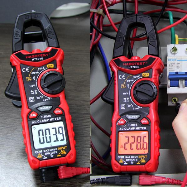 Buy Handheld Digital Clamp Meter Multimeter True RMS AC DC Volt Amp Ohm Capacitance Frequency Temperature Diode Tester at wholesale prices
