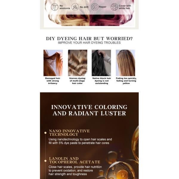 Salon Temporary Permanent Hair Dye Cream , Hair Colouring Cream Custom Logo