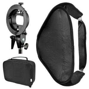 Bowens Mount Foldable Softbox with S-Type Flash Bracket for Photo Studio Flash Speedlite