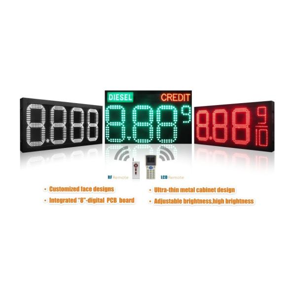 Led Fuel Price Signs Red Amber Green Blue White Digit Height 4" 6" 12" 16" 18" 36"