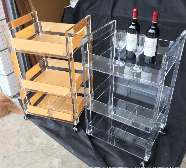 Buy Custom Acrylic Display Fixtures 3 Layers For Storage With Wheels Easy To Move at wholesale prices
