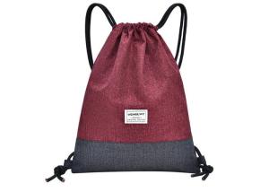 High Durability Polyester Drawstring Backpack , Gym Sack Drawstring Bag