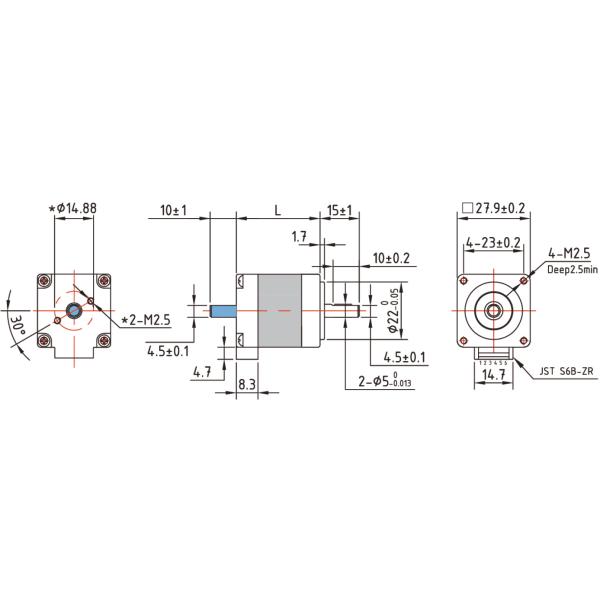 NEMA 11 High Torque Small Stepper Motor 28mm 1.8 Degrees Step Angle