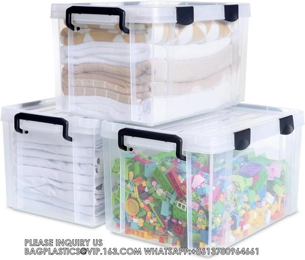 Buy Airtight Plastic Storage Bins With Gasket Seal Lids And 6 Secure Latching Buckles Stackable Storage Containers at wholesale prices
