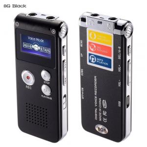 Quality Digital Audio Voice Recorder, 8GB Multifunctional Dictaphone / MP3 Player with Built-In Speaker / Dual Microphone for sale