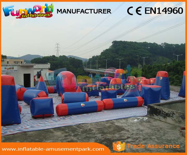 0.6MM PVC Tarpaulin Inflatable Paintball Arena For Bunker Red And Blue Paintball Bunker Field