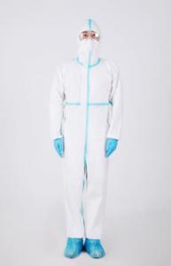 China Medical Disposable Isolation Gowns Protective Suit With Tape High Effciency on sale
