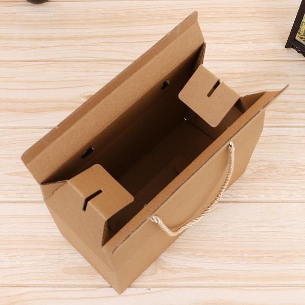 Custom Packaging Recycled Kraft Paper Box With Rope Handle Environmental and Packing Items