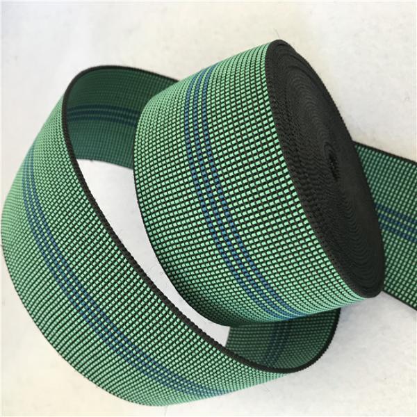 Heavy Duty Elastic Chair Webbing , Green Color 60mm Width Sofa Elastic Straps