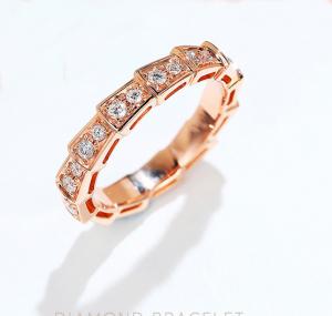 China Serpenti Viper 18K Gold Diamond Rings 3.5g 18K Rose Gold Wedding Band on sale