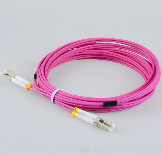 3.0mm DX MM 50/125 OM4 LC to LC Fiber Optic Patch Cord PINK LSZH outer Jacket