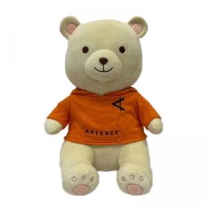 China OEM customized super soft teddy bear plush toy bear doll silver fox velvet fabric wearing sweater and hat on sale