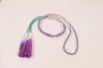 Dip Dyed Gradient Multi Color Composite Drawcord With Silver Metallic Thread