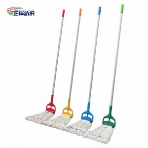 Quality Polyester Cotton String Mop 450Grams Aluminum Handle Heavy Duty Industrial Wet Floor for sale