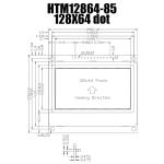128X64 SPI FSTN Graphic LCD Display With White Side Backlight