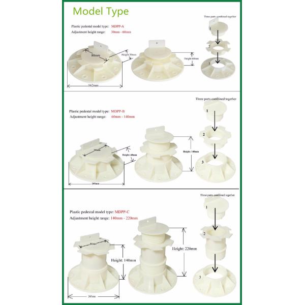 Modern Design Flooring Accessories Adjustable Plastic Pedestal for Paver Support