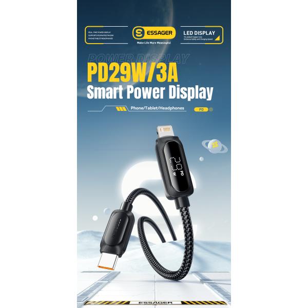 ES-X57 Series USB C To L Lightning Charging Cord 29W For IOS / Earphone