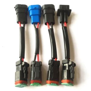 Quality Custom 18AWG 12CM auto wiring harness with H11 H8 DT DTP connectors for sale