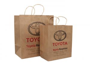 China Custom Eco-Friendly Brown Kraft Paper Shopping Bags With Logo Printing Supplier on sale