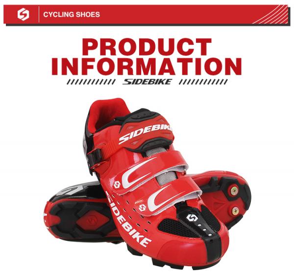 Red Mens SPD Mountain Bike Shoes Geometry Design Body High Pressure Resistance